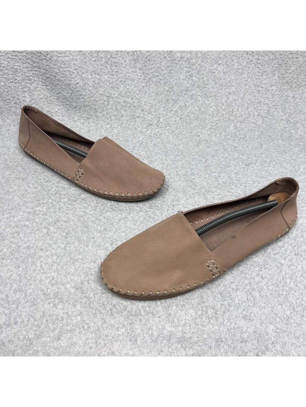 Adam Tucker Solo Leather Moccasins Stitch Slip On Flat Loafer 11 M Boho Minimal